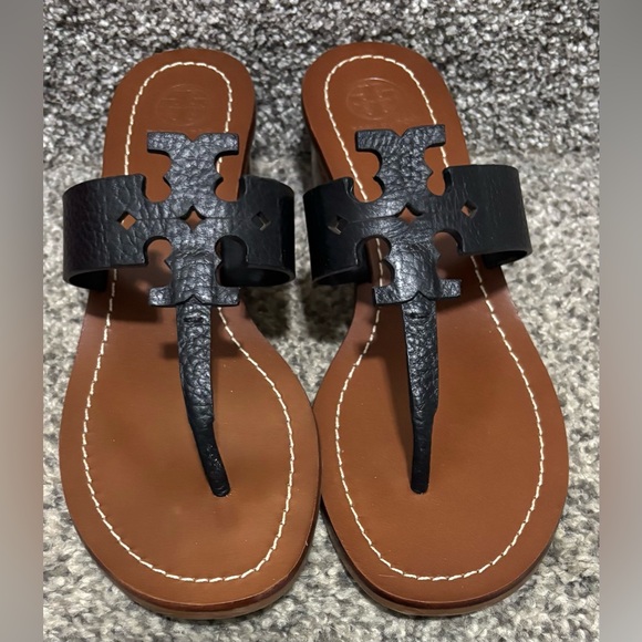 NEW Tory Burch Moore Black Leather Heeled Sandals - Picture 6 of 14